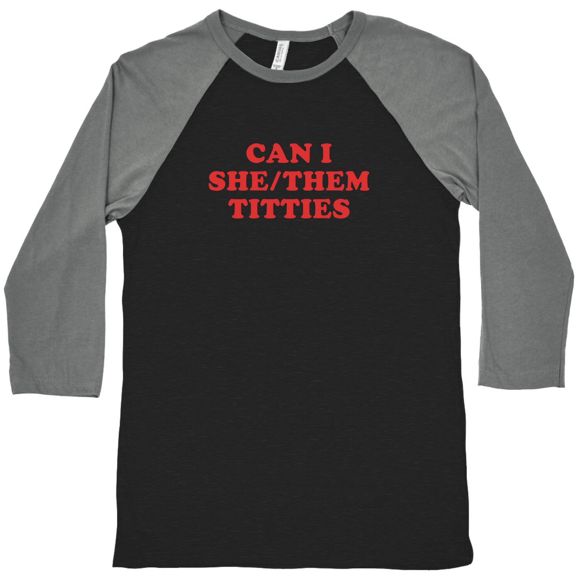 Can I She/Them Titties? Baseball Tee