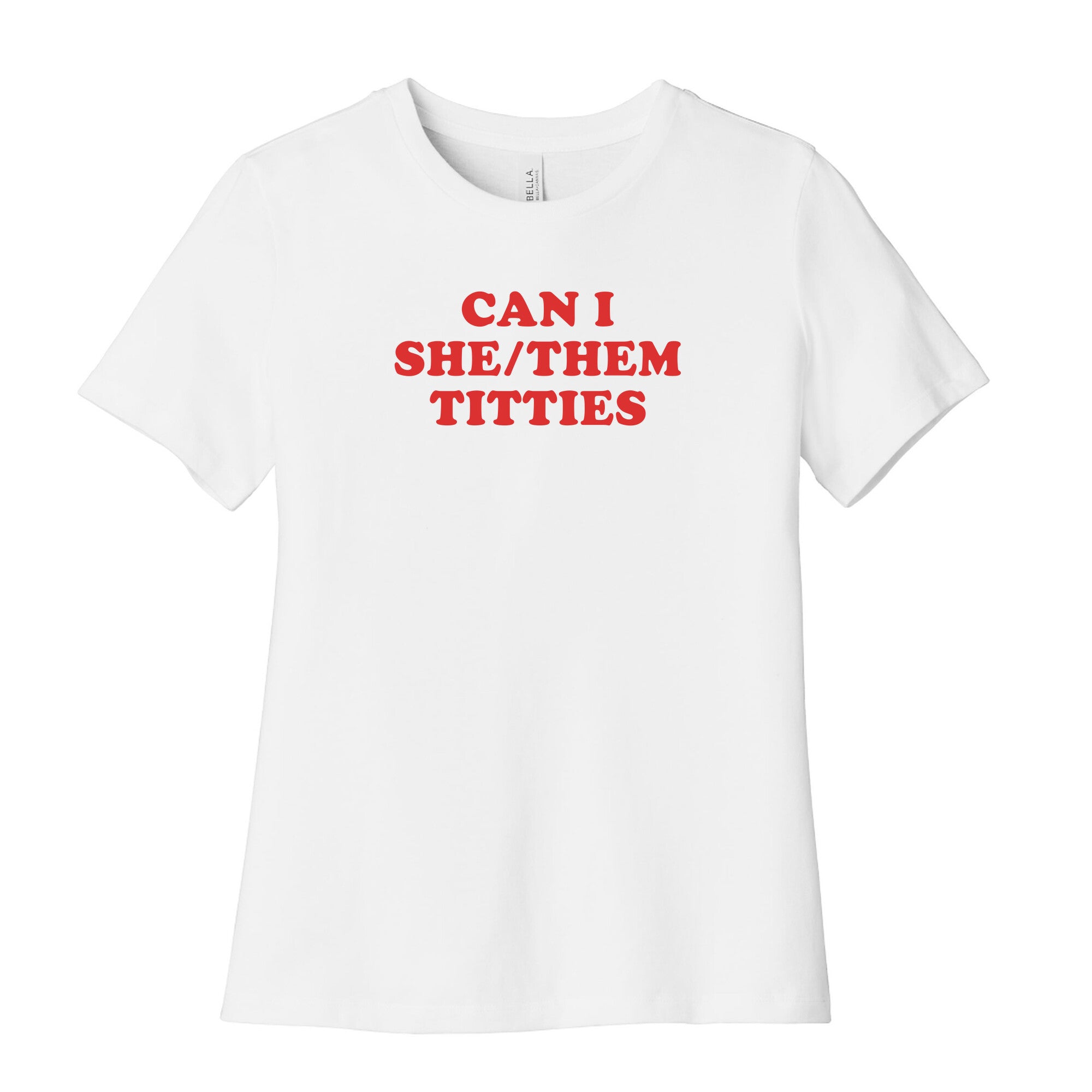 Can I She/Them Titties? Womens Relaxed Fit Cotton Tee