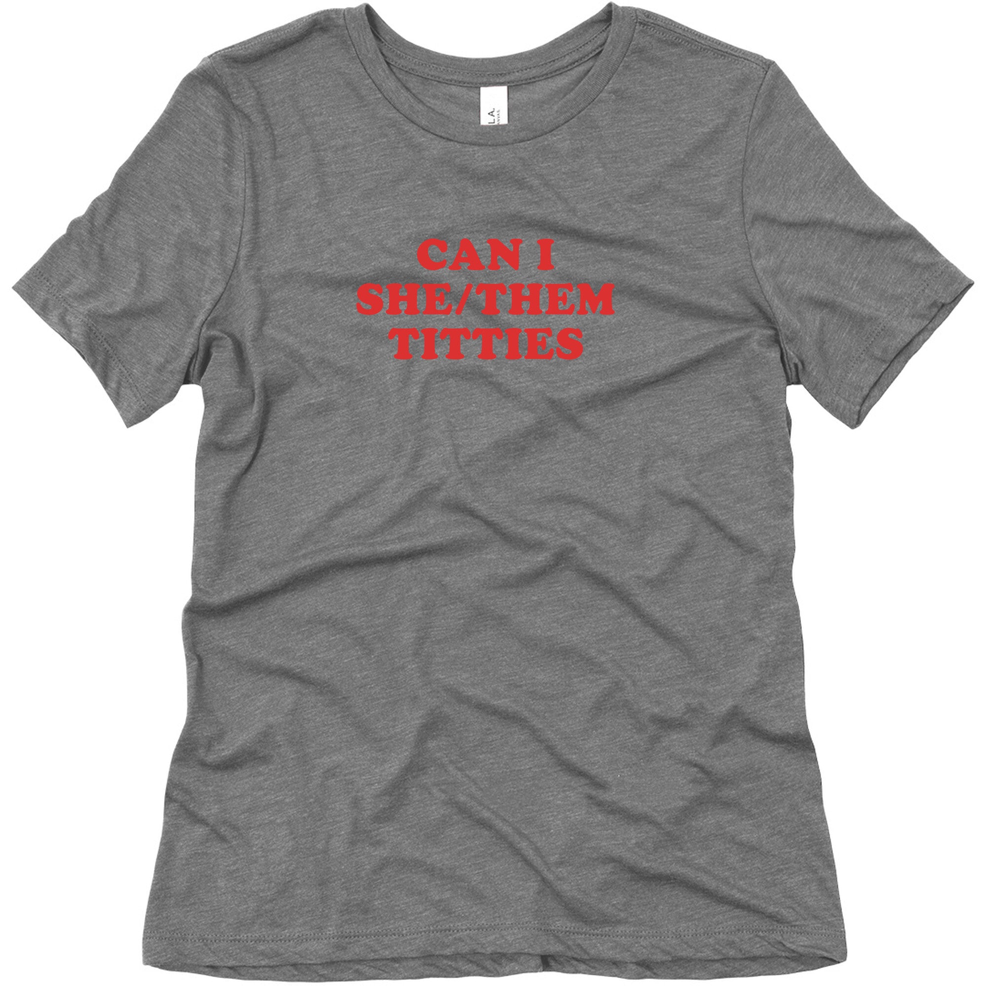 Can I She/Them Titties? Womens Relaxed Fit Triblend Tee