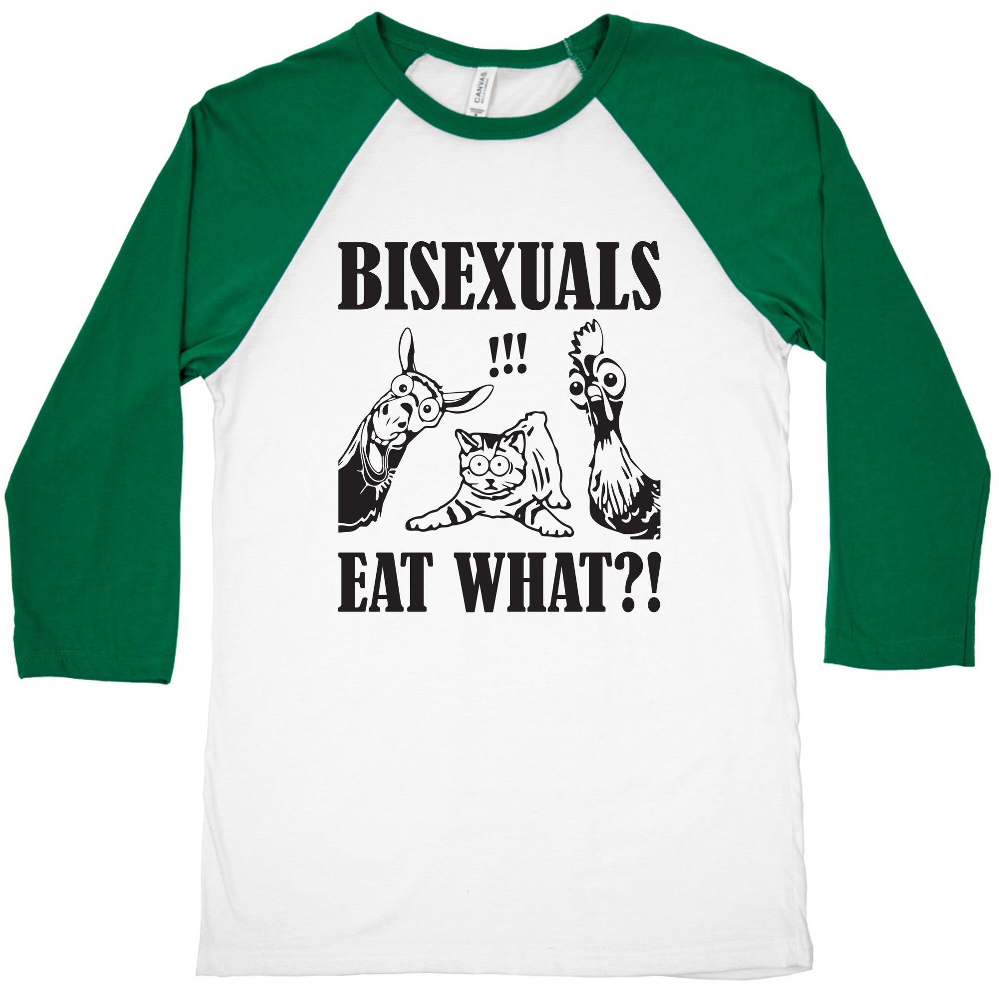 Bisexuals Eat What?! Baseball Tee