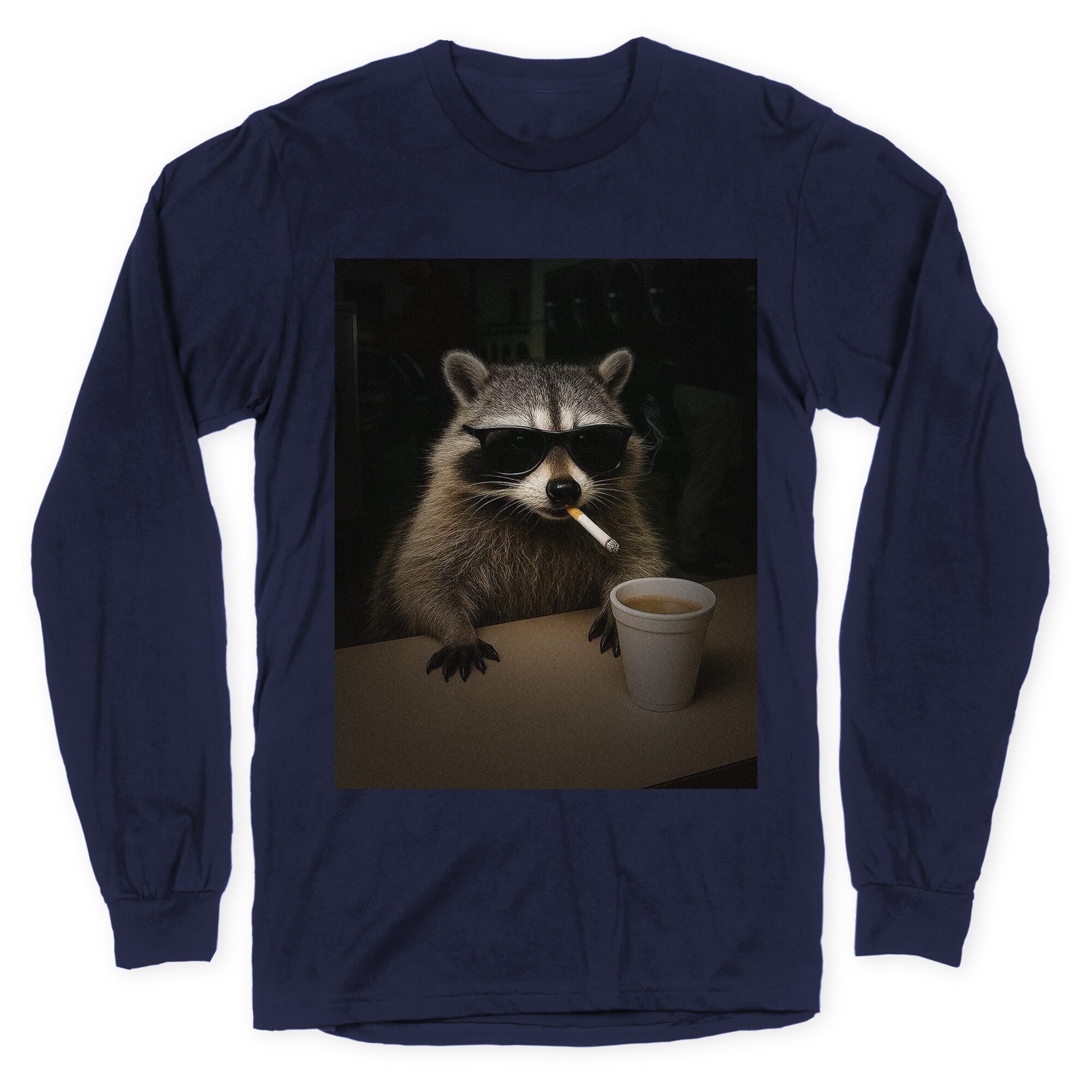 Coffee Raccoon Longsleeve Tee