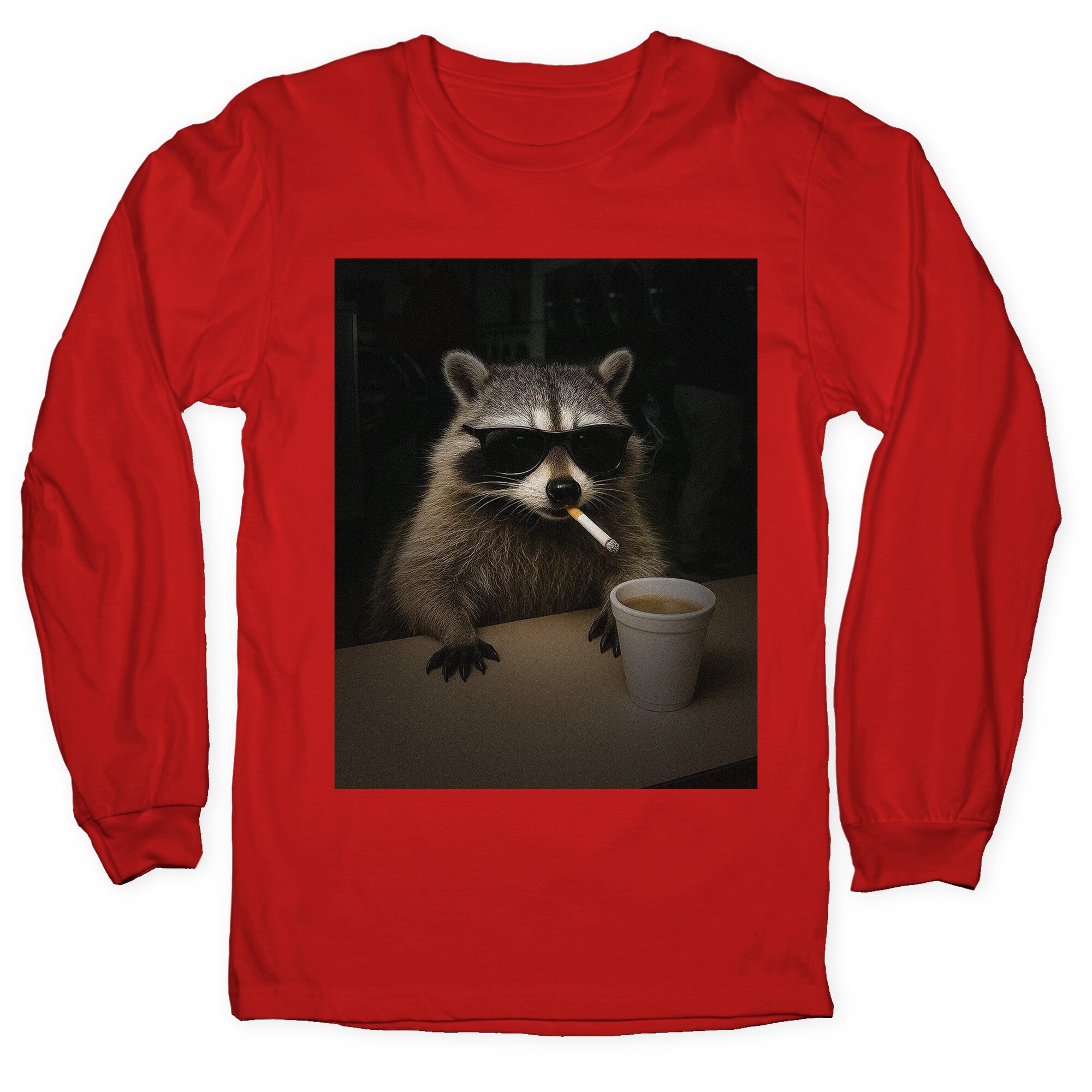 Coffee Raccoon Longsleeve Tee