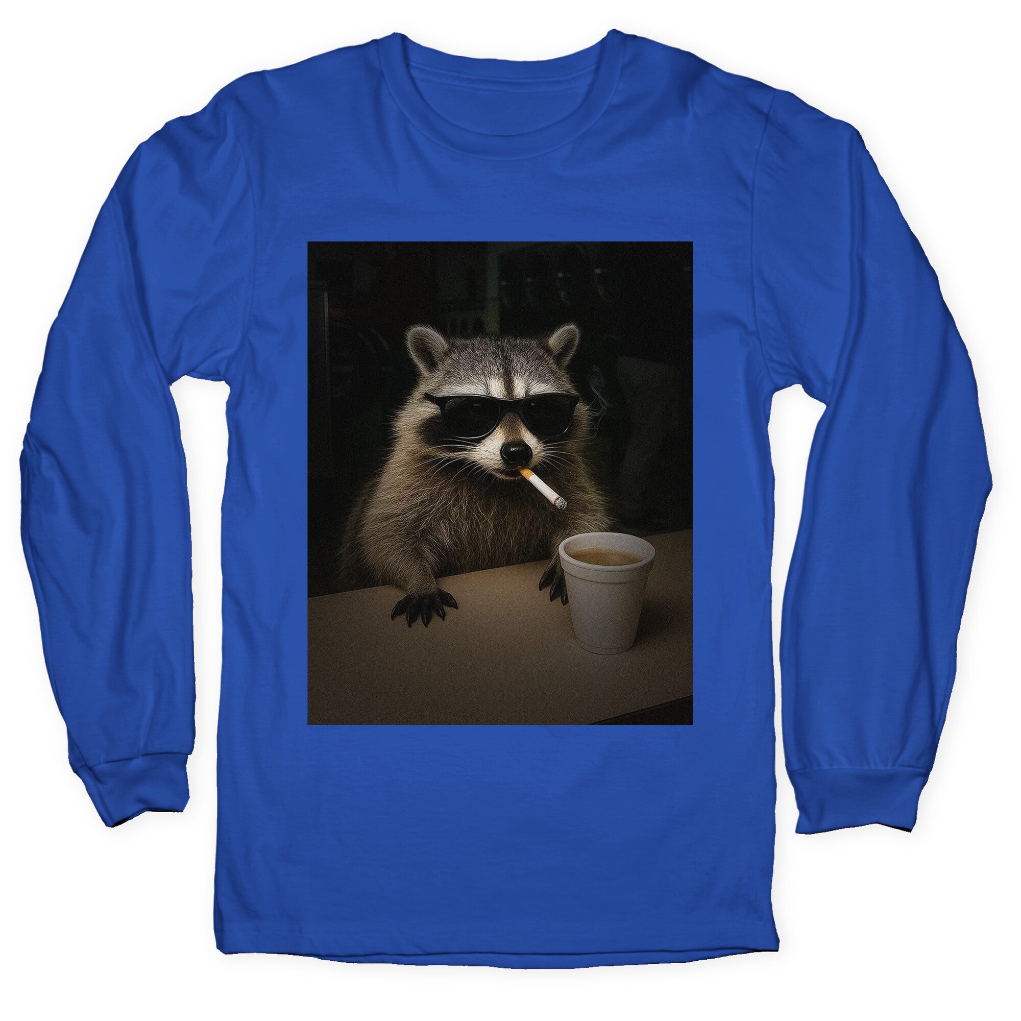 Coffee Raccoon Longsleeve Tee