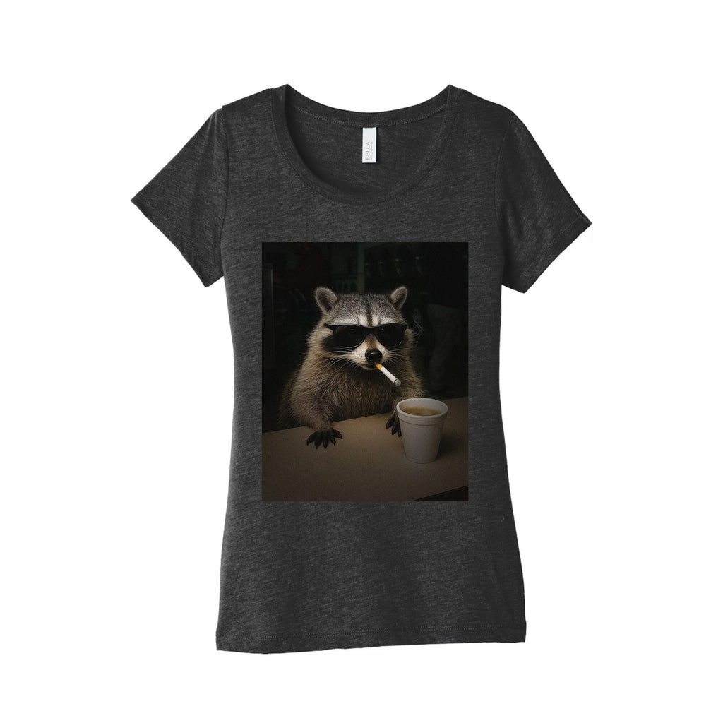 Coffee Raccoon Womens Triblend Tee