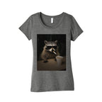 Coffee Raccoon Womens Triblend Tee