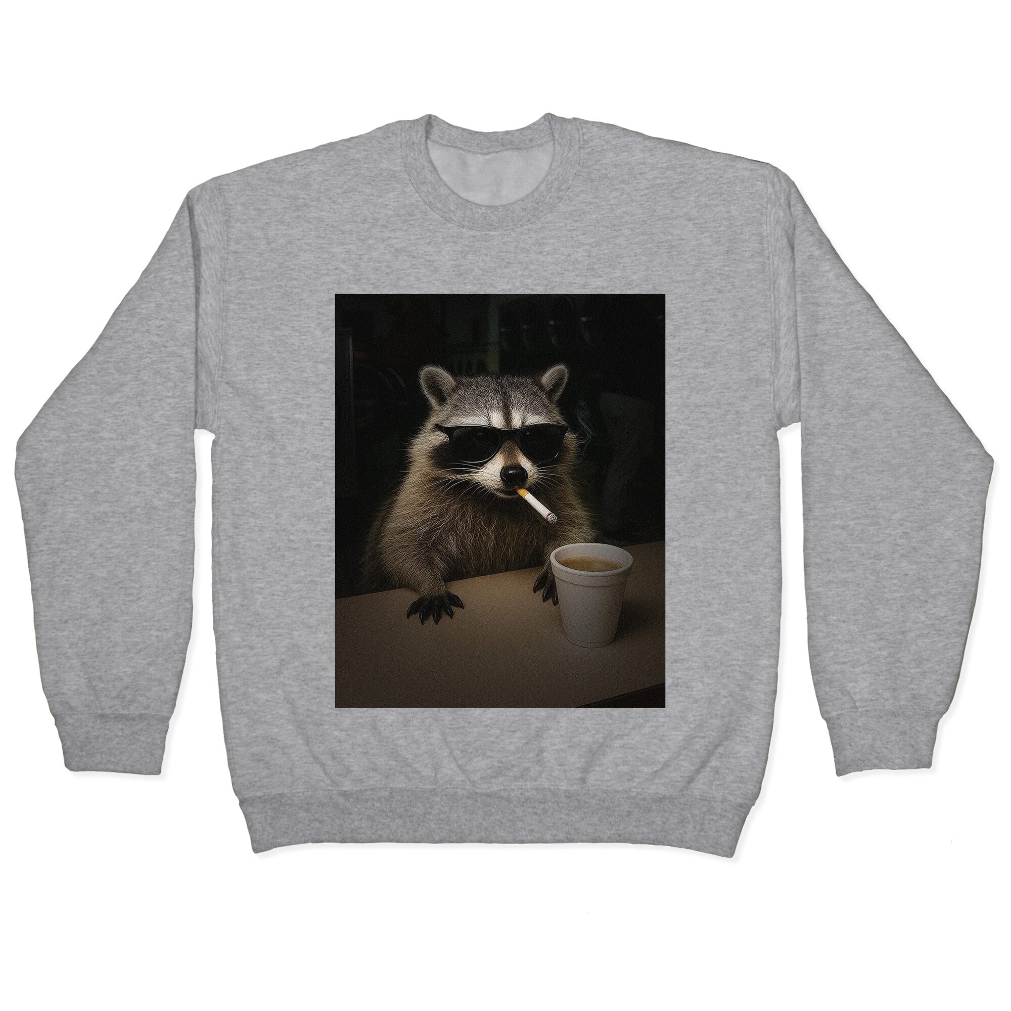 Coffee Raccoon Crewneck Sweatshirt