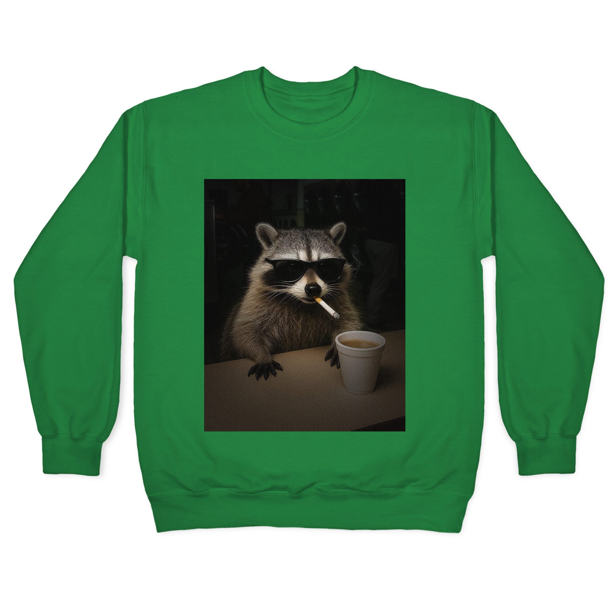 Coffee Raccoon Crewneck Sweatshirt