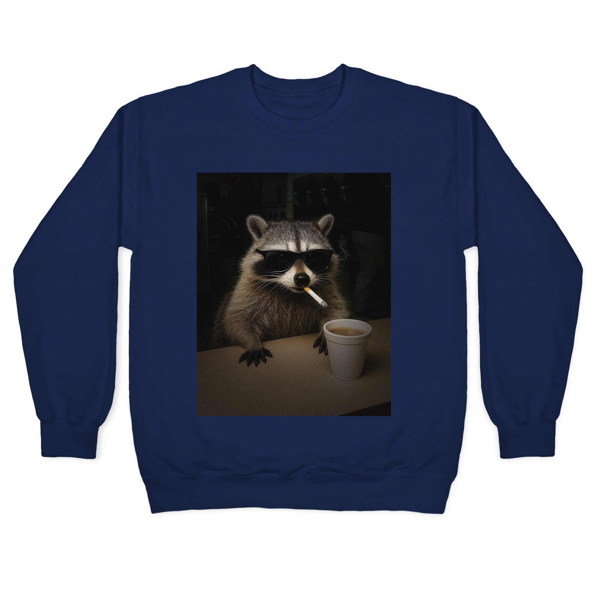 Coffee Raccoon Crewneck Sweatshirt