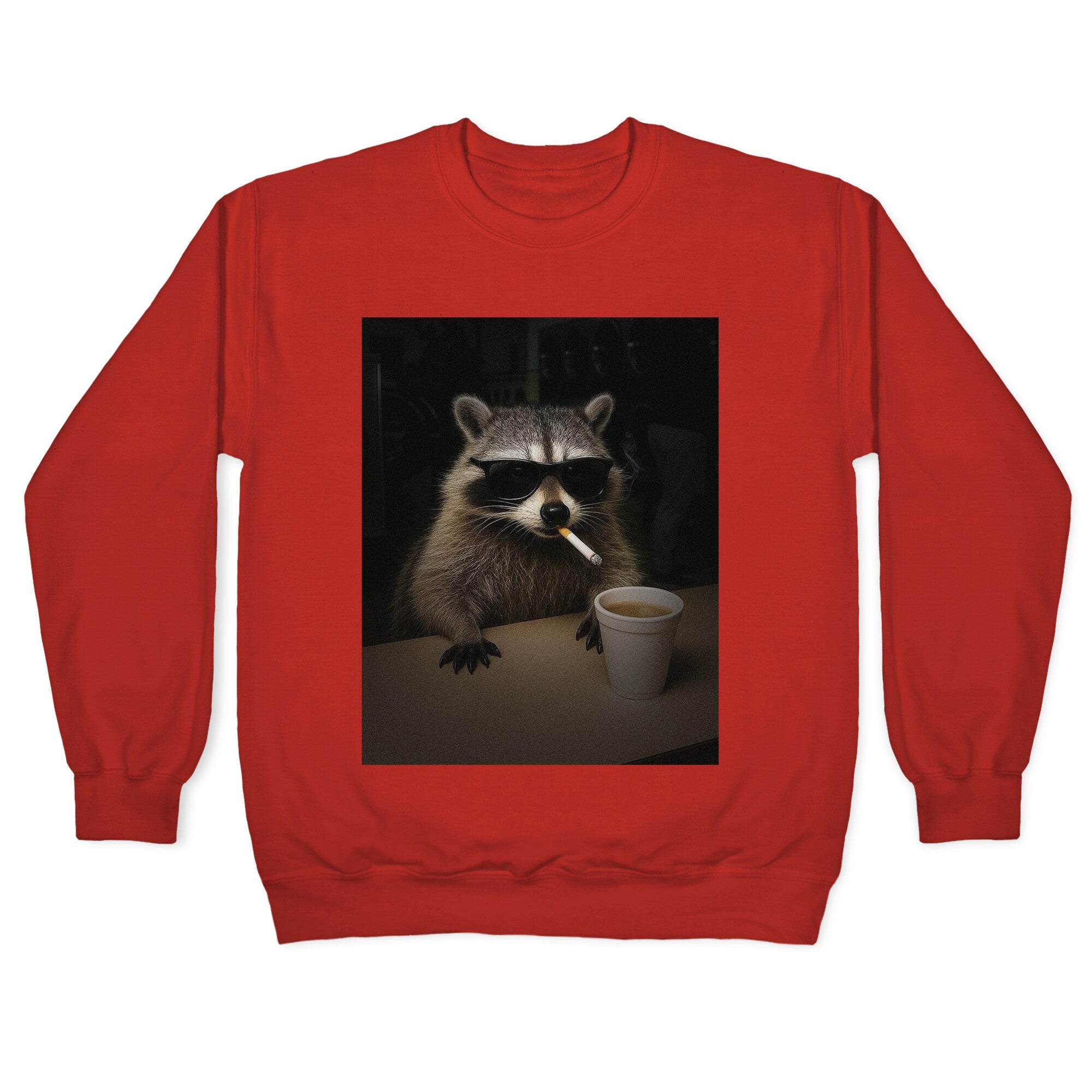 Coffee Raccoon Crewneck Sweatshirt