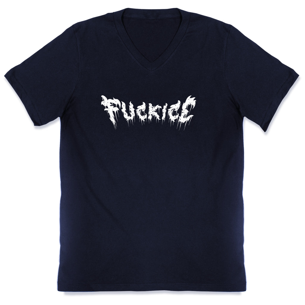 Fuck ICE Metal Logo V-Neck