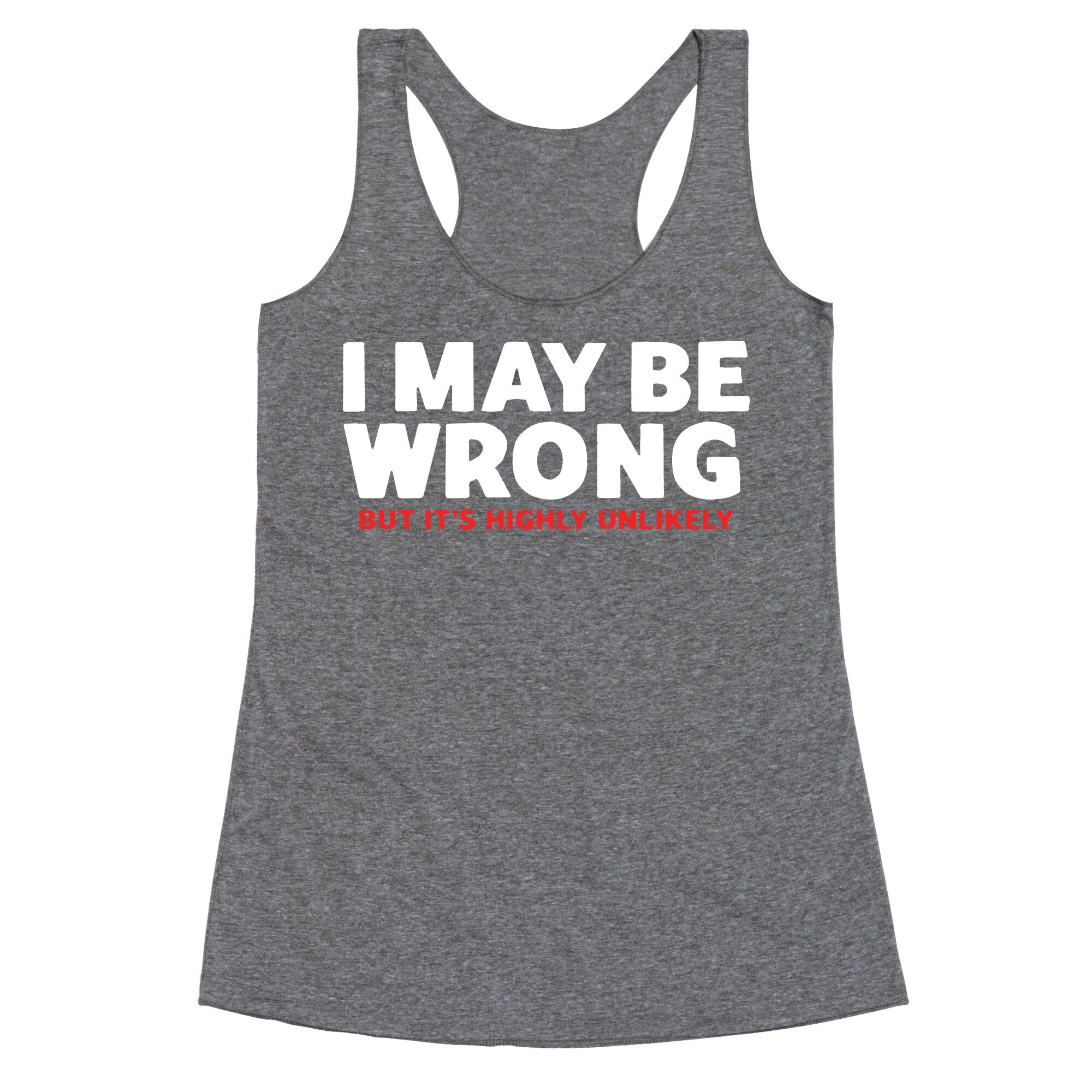 I May Be Wrong Racerback Tank