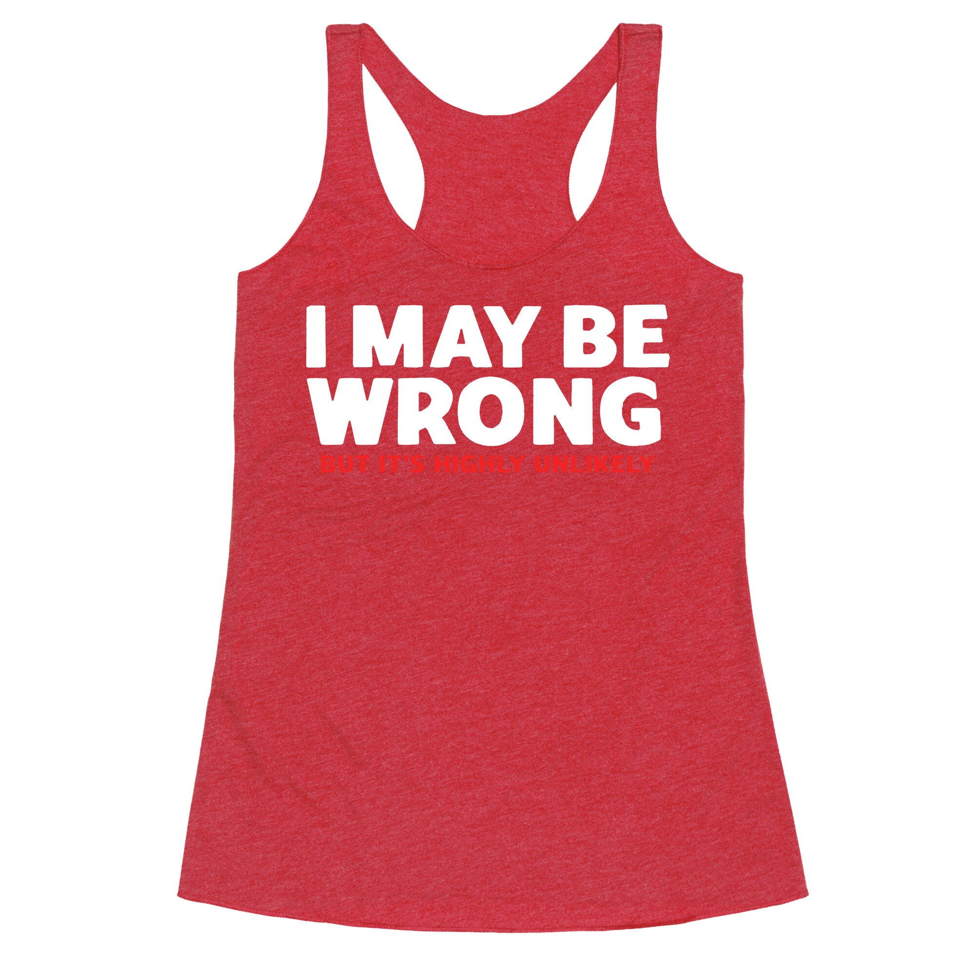 I May Be Wrong Racerback Tank