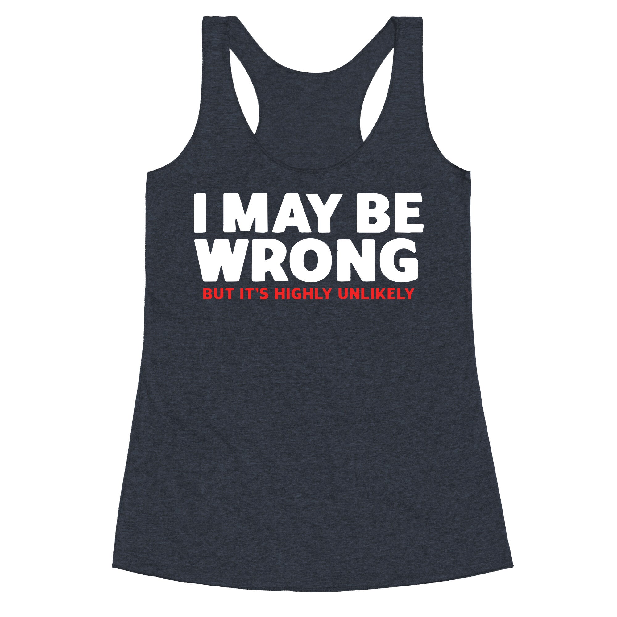 I May Be Wrong Racerback Tank