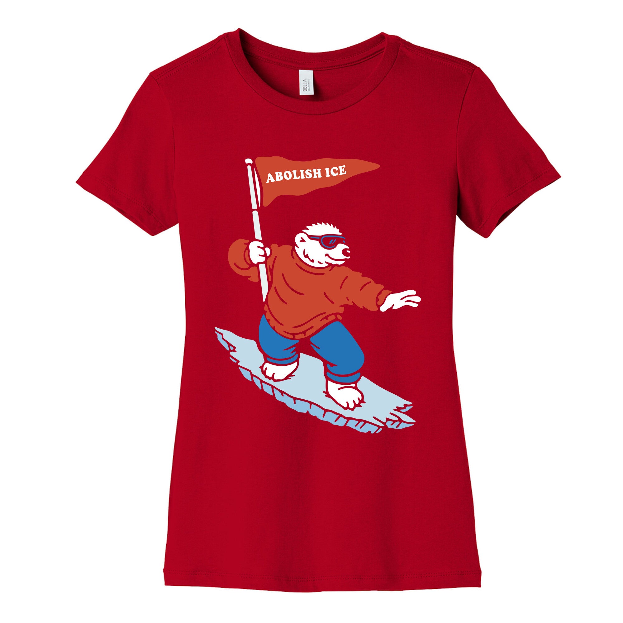 Abolish ICE Bear Womens Cotton Tee