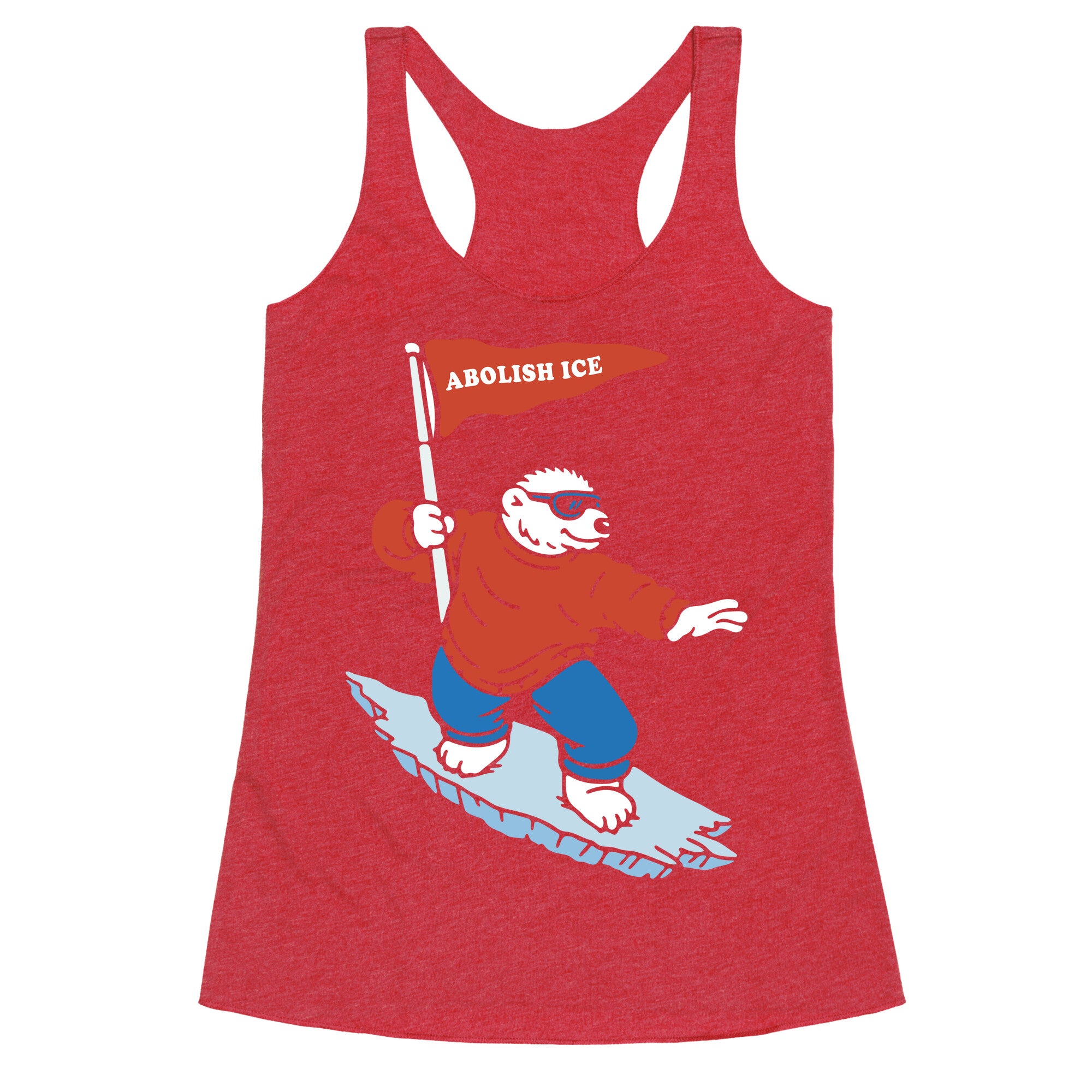 Abolish ICE Bear Racerback Tank