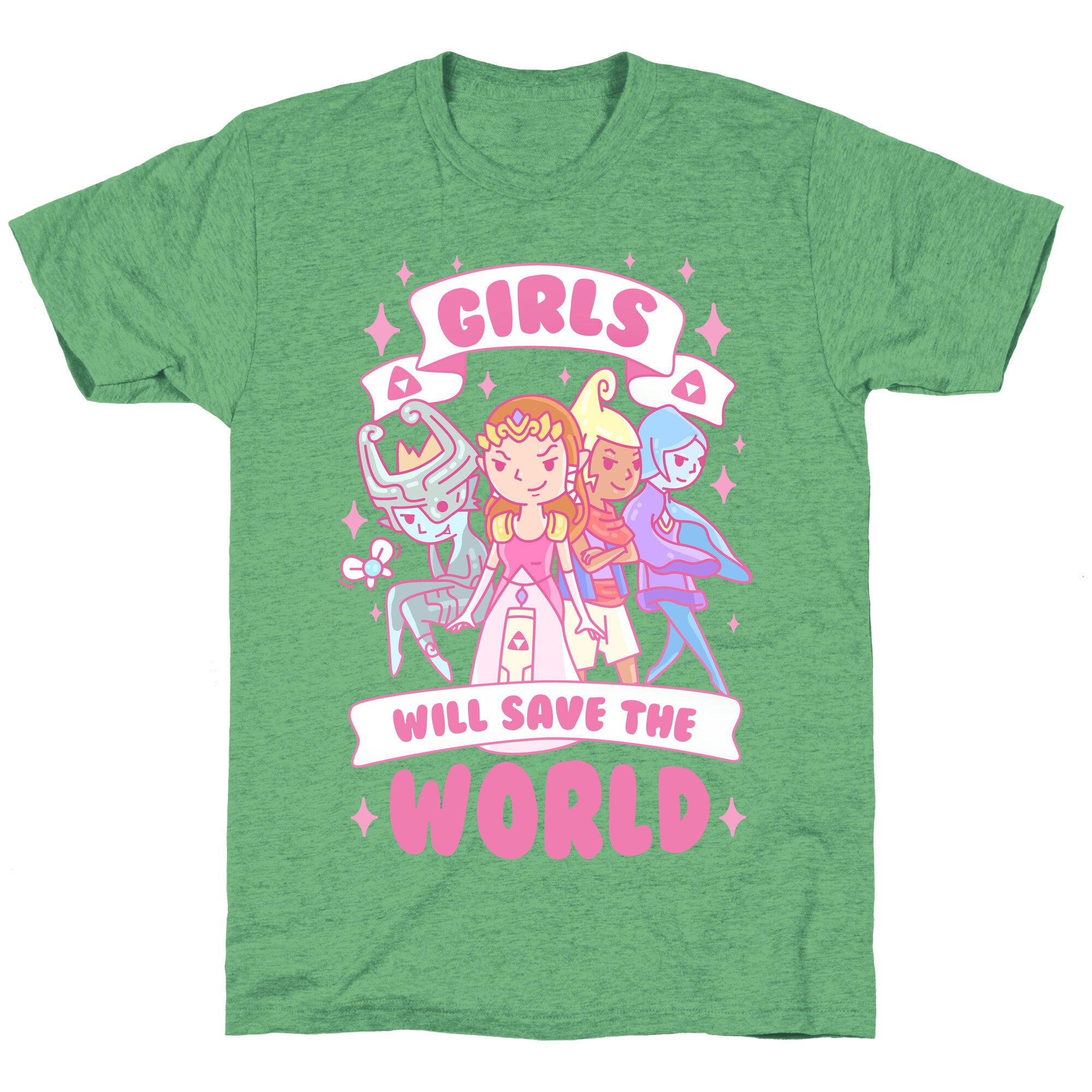 Zelda Girls Will Save The World Parody Unisex Triblend Tee
