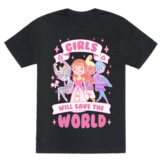 Zelda Girls Will Save The World Parody Unisex Triblend Tee