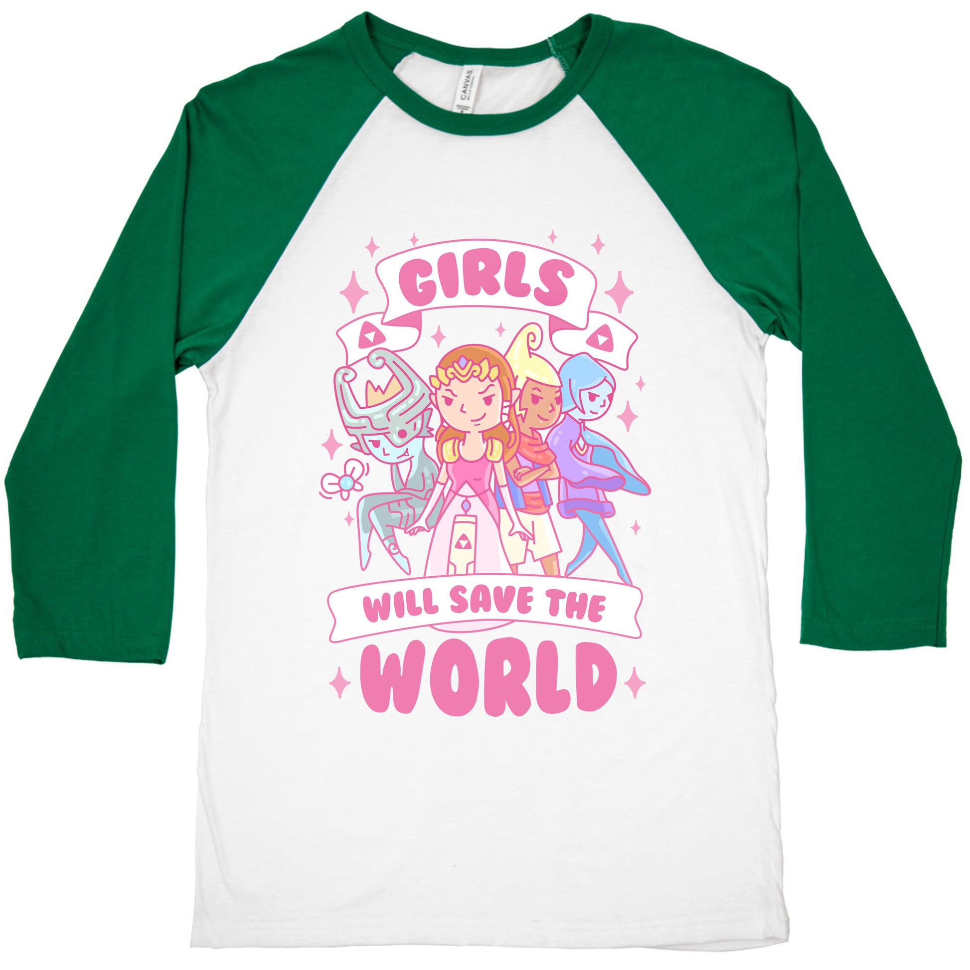 Zelda Girls Will Save The World Parody Baseball Tee