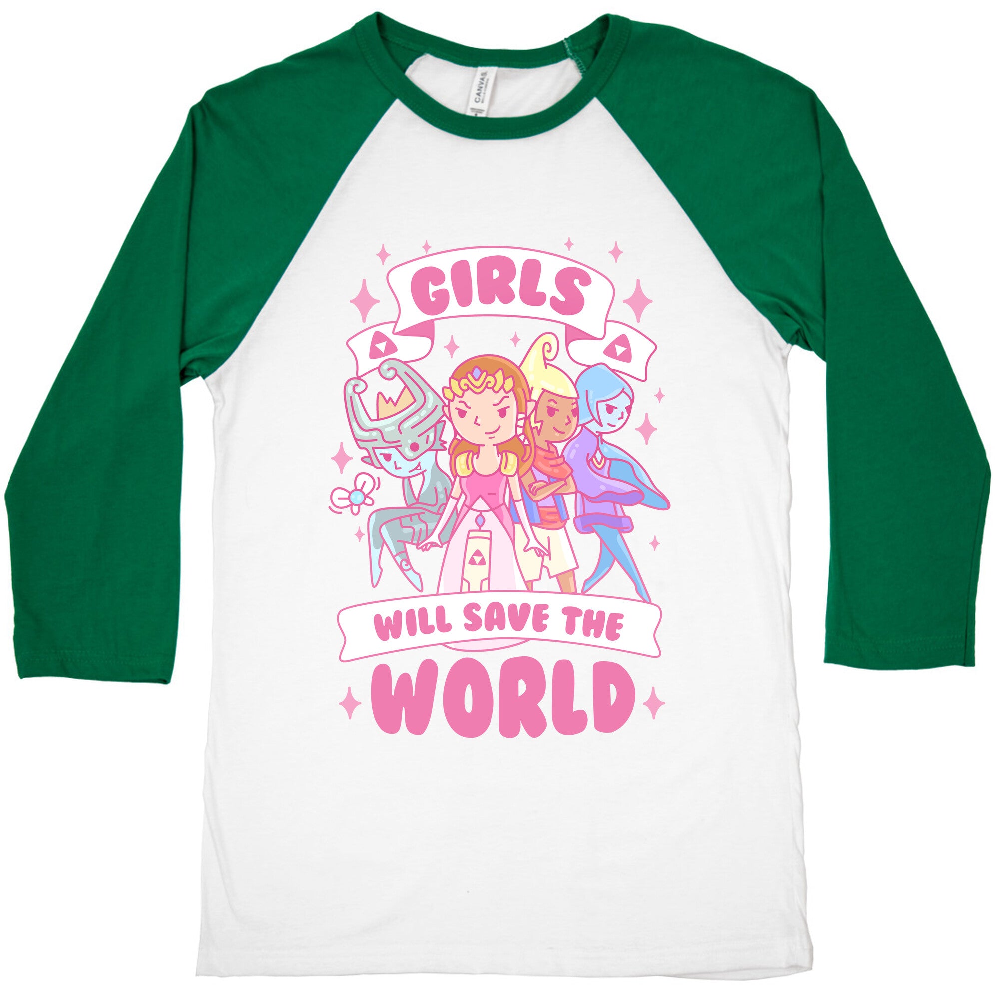 Zelda Girls Will Save The World Parody Baseball Tee