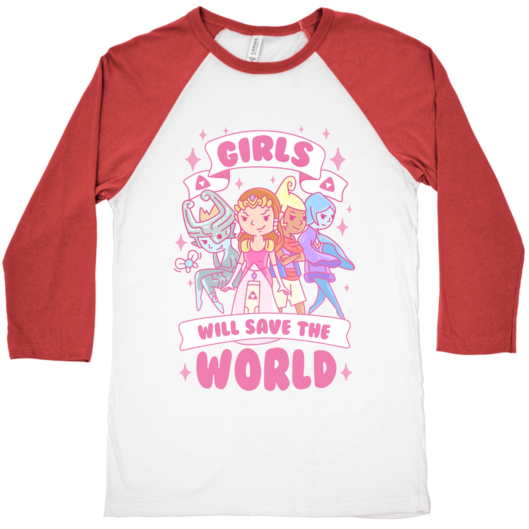 Zelda Girls Will Save The World Parody Baseball Tee
