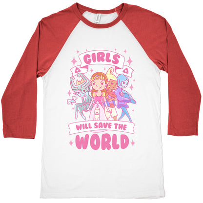 Zelda Girls Will Save The World Parody Baseball Tee