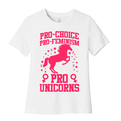 Pro-Choice Pro-Feminism Pro-Unicorns Women's Cotton Tee