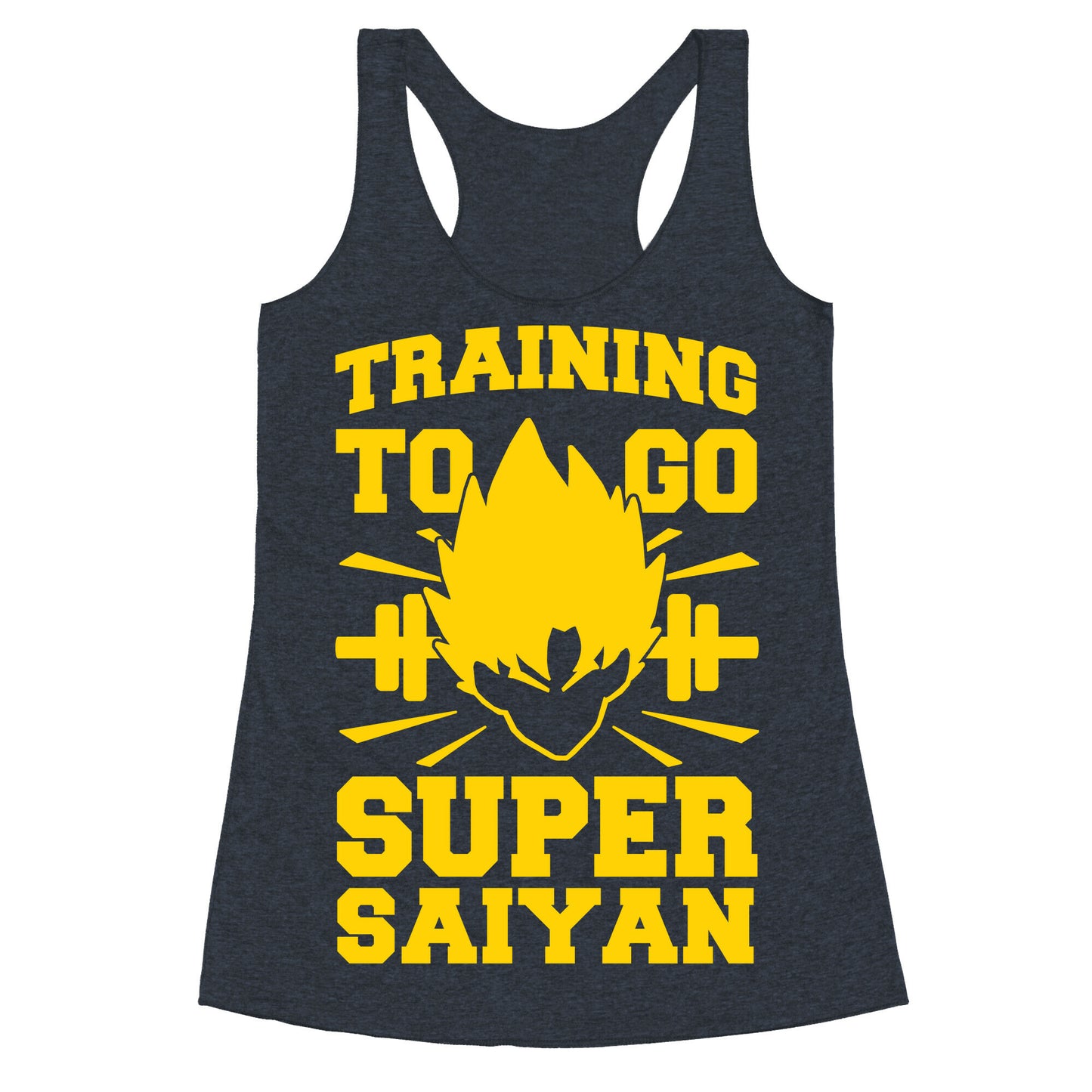 Training to Go Super Saiyan Racerback Tank