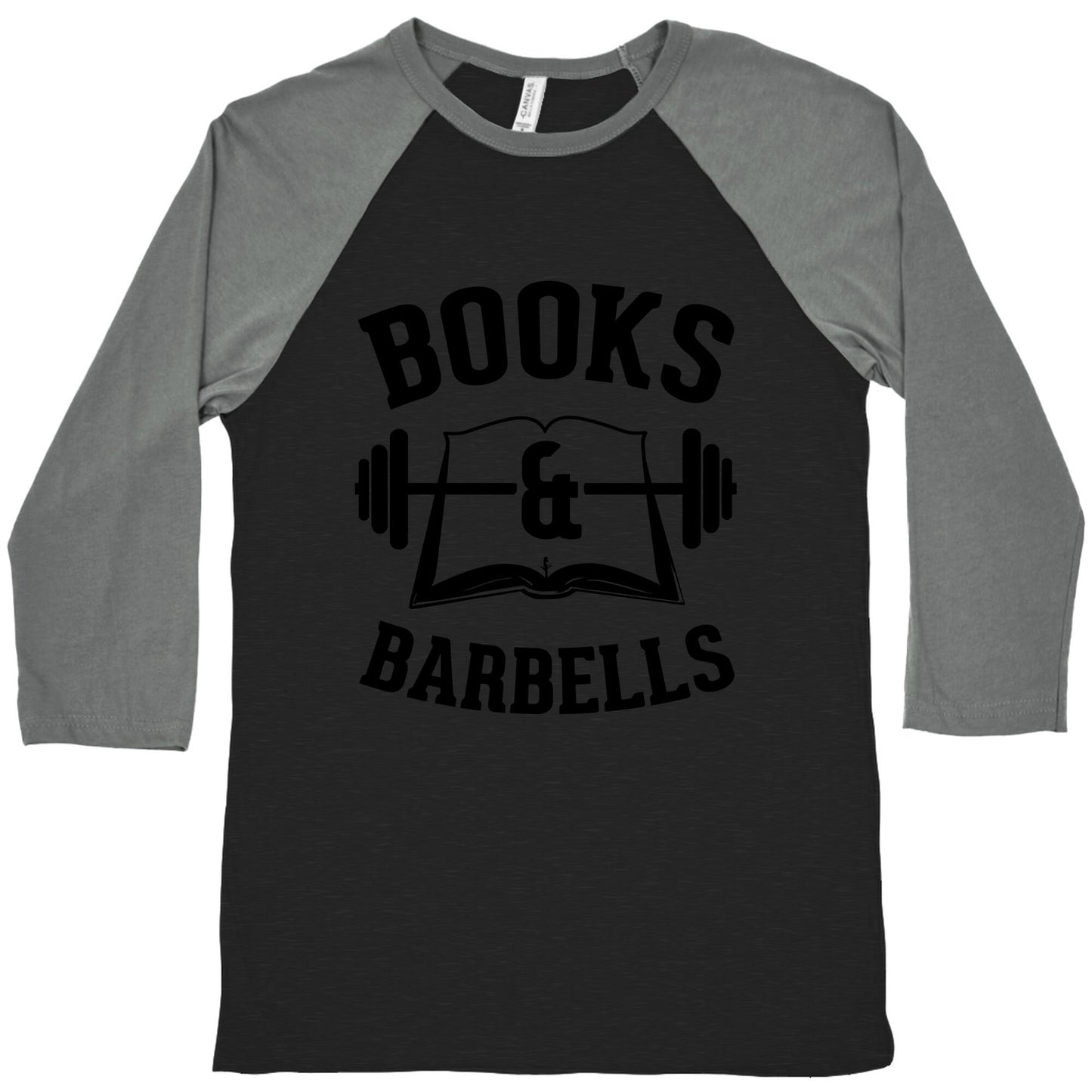 Books & Barbells Baseball Tee