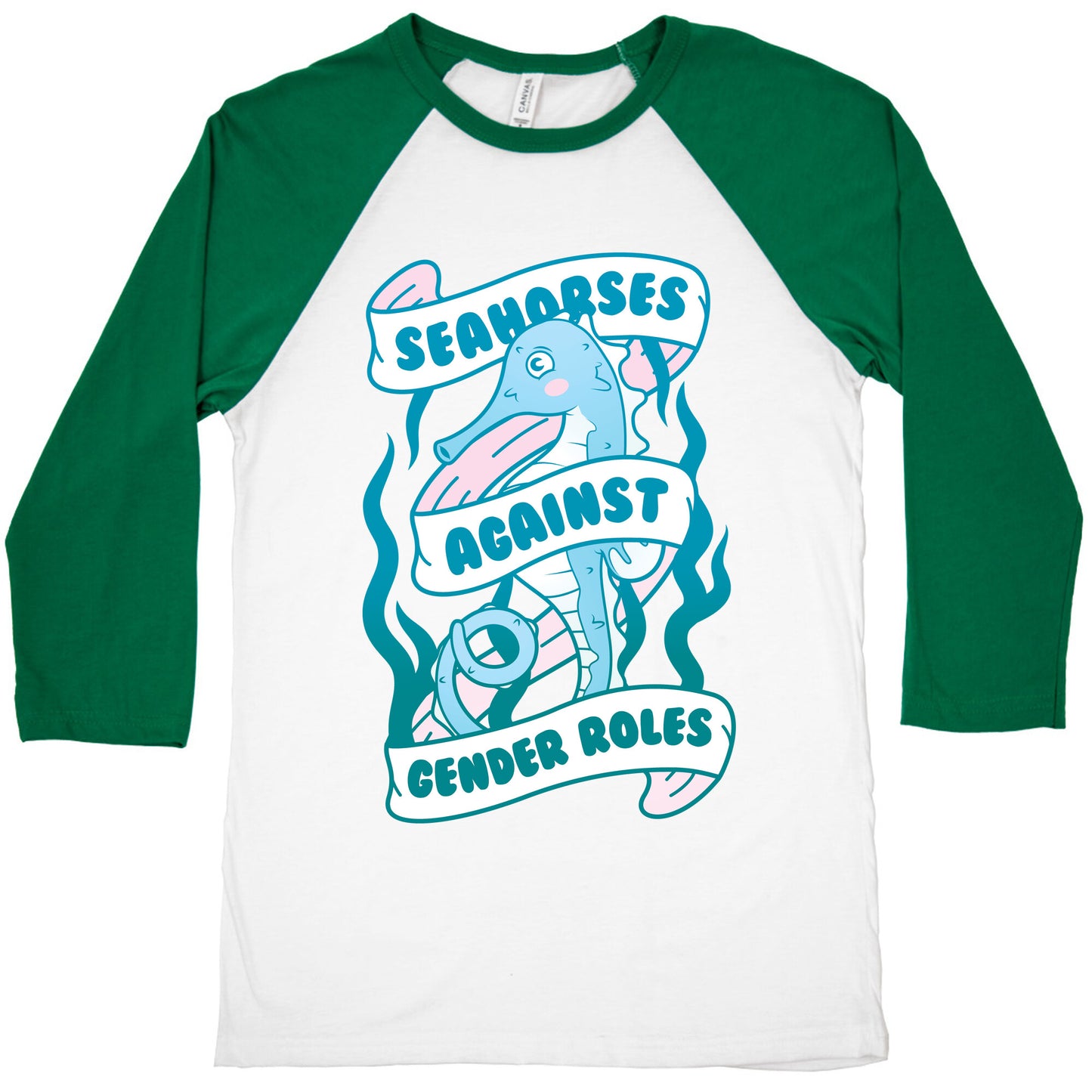 Seahorses Against Gender Roles Baseball Tee