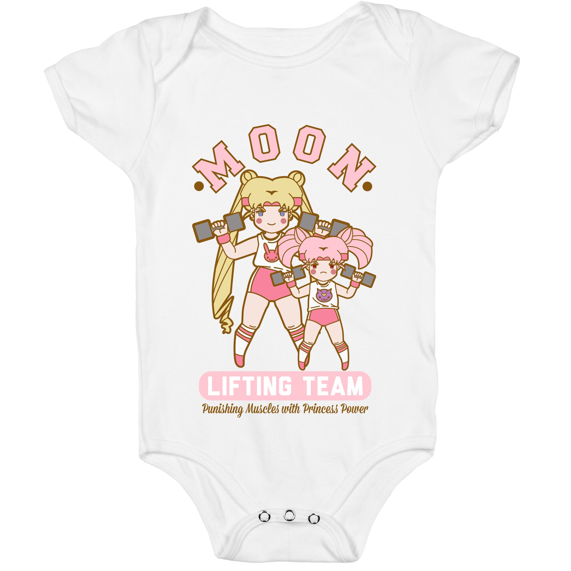 Moon Lifting Team Parody Baby One Piece