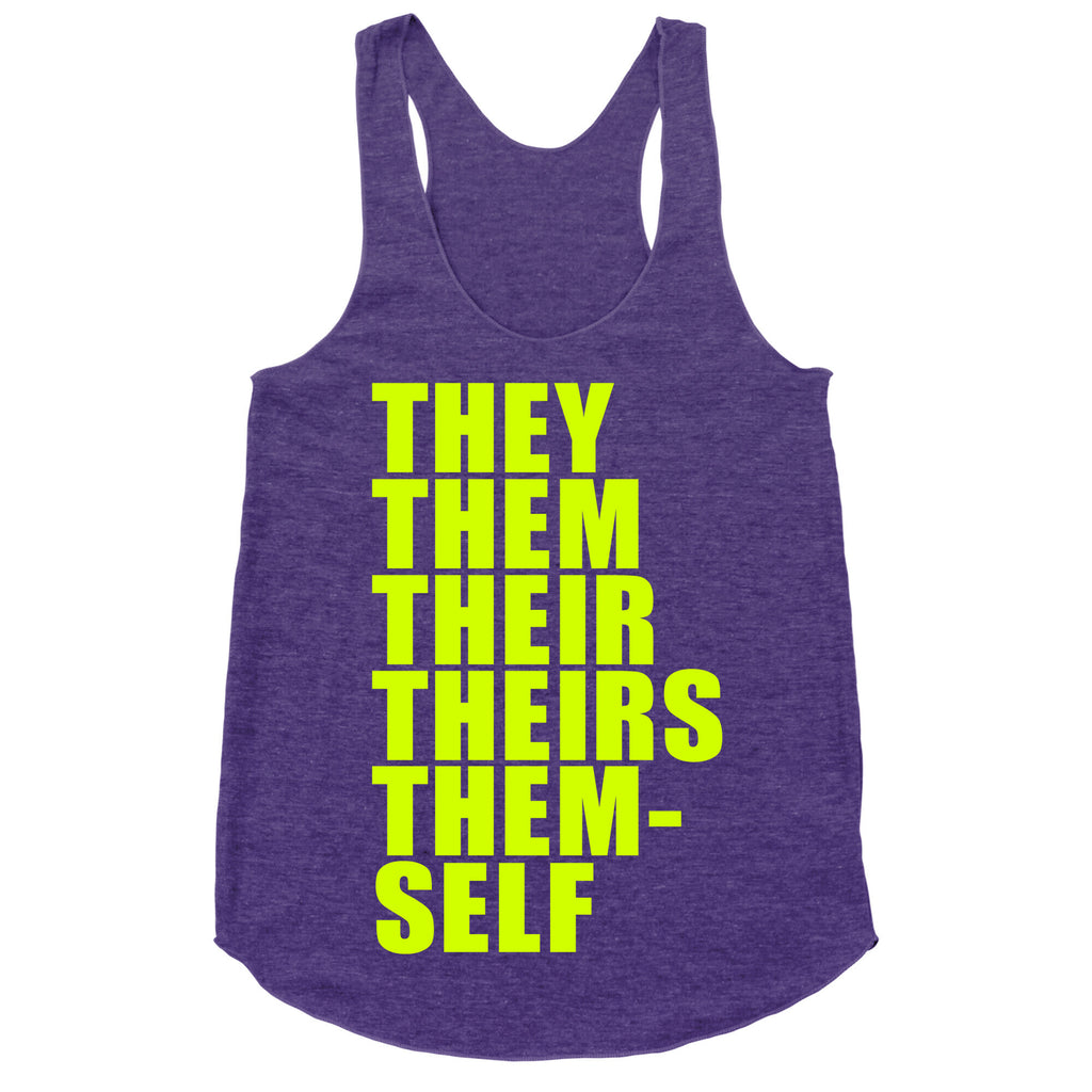 Gender Pronoun Guide Racerback Tank