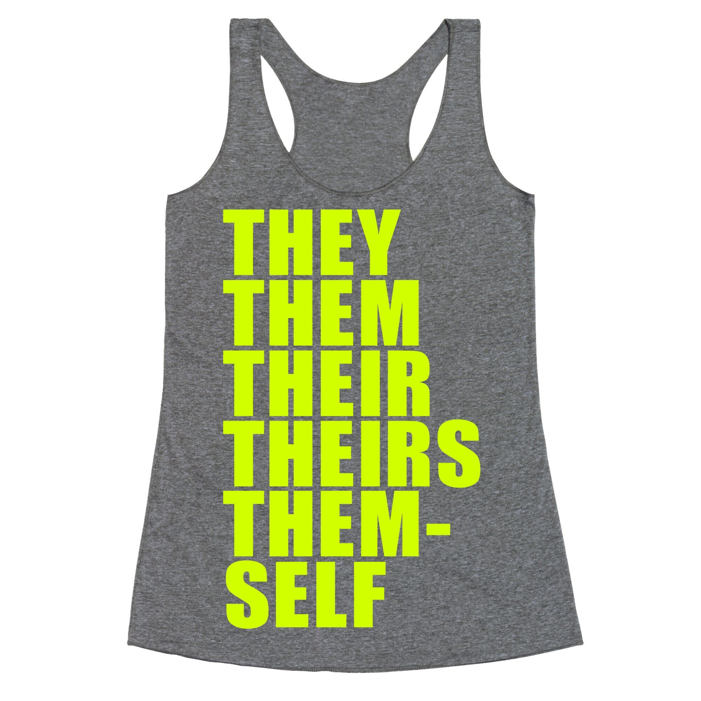 Gender Pronoun Guide Racerback Tank