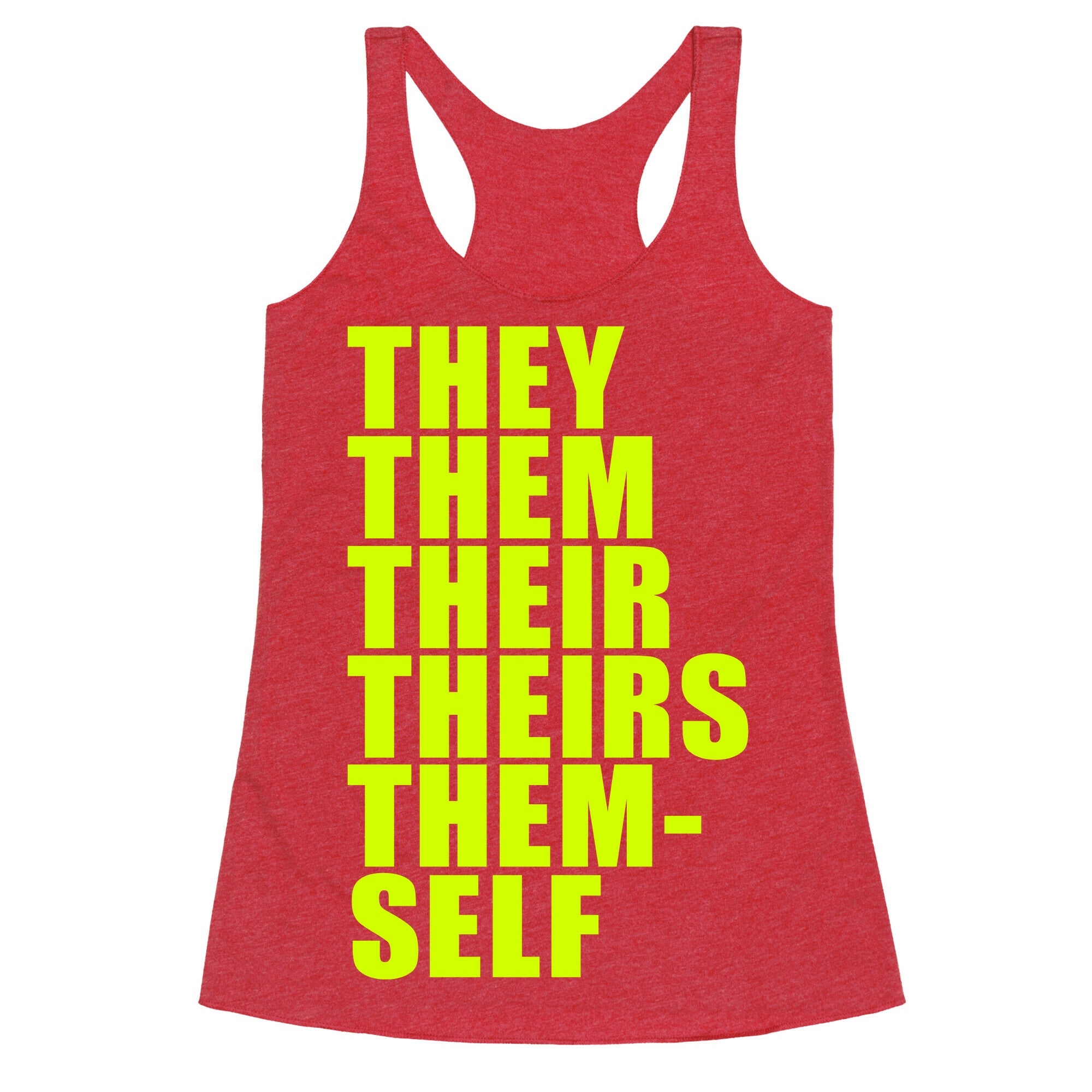Gender Pronoun Guide Racerback Tank