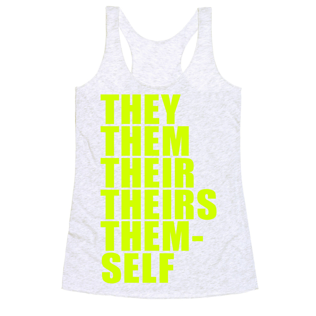 Gender Pronoun Guide Racerback Tank