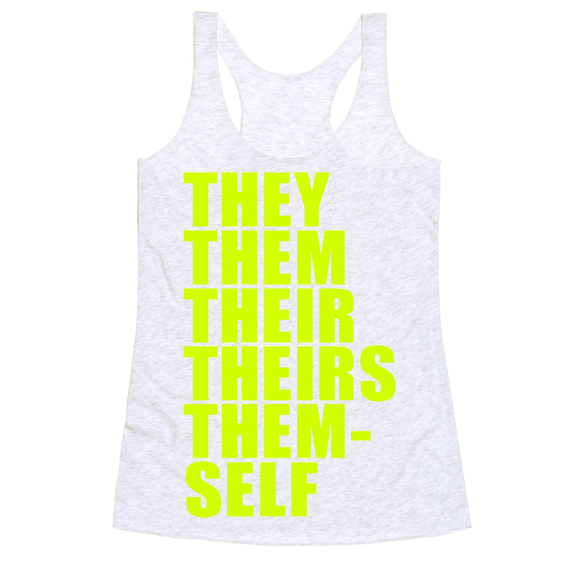 Gender Pronoun Guide Racerback Tank