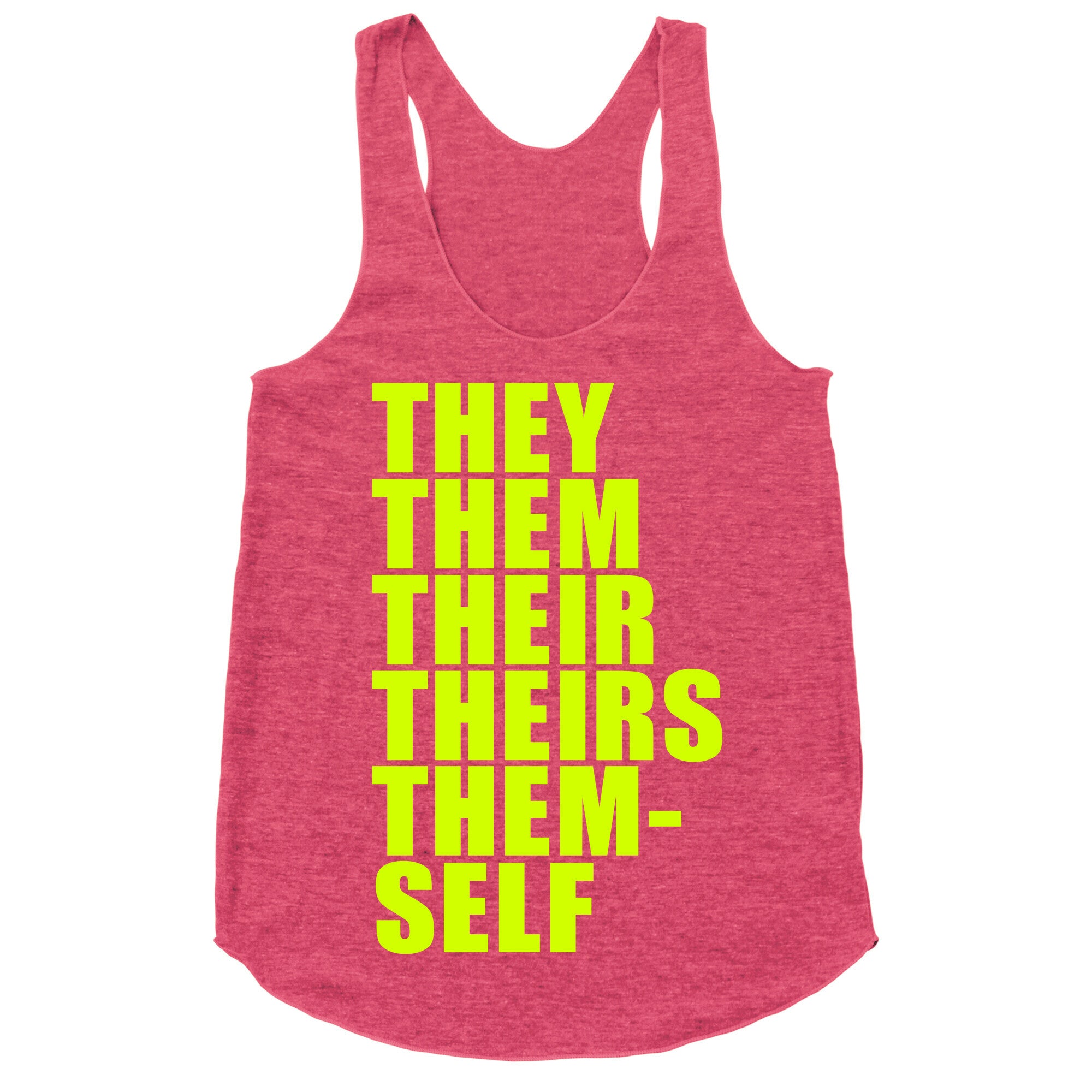 Gender Pronoun Guide Racerback Tank