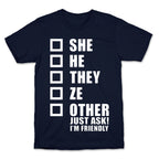 Pronoun Check List T-Shirt