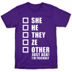 Pronoun Check List T-Shirt