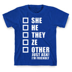 Pronoun Check List T-Shirt
