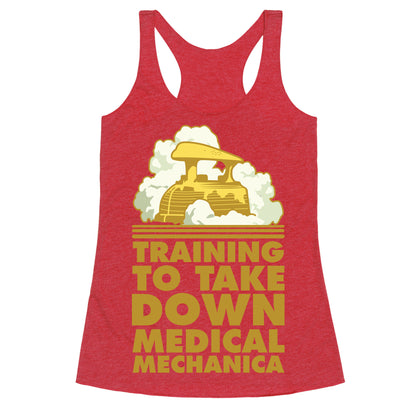 Training to Take Down Medical Mechanica Racerback Tank