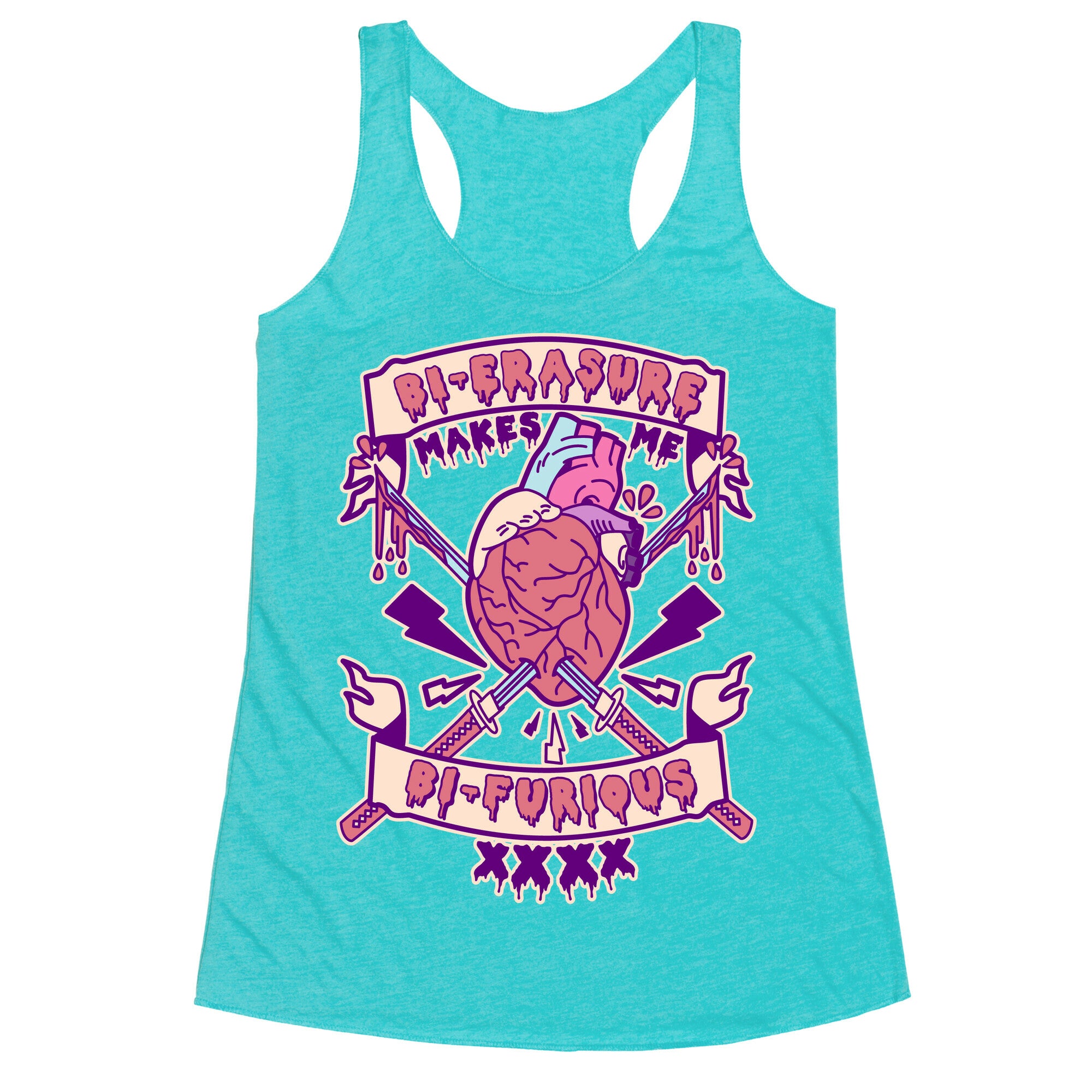 Bi-erasure Makes me Bi-Furious Racerback Tank