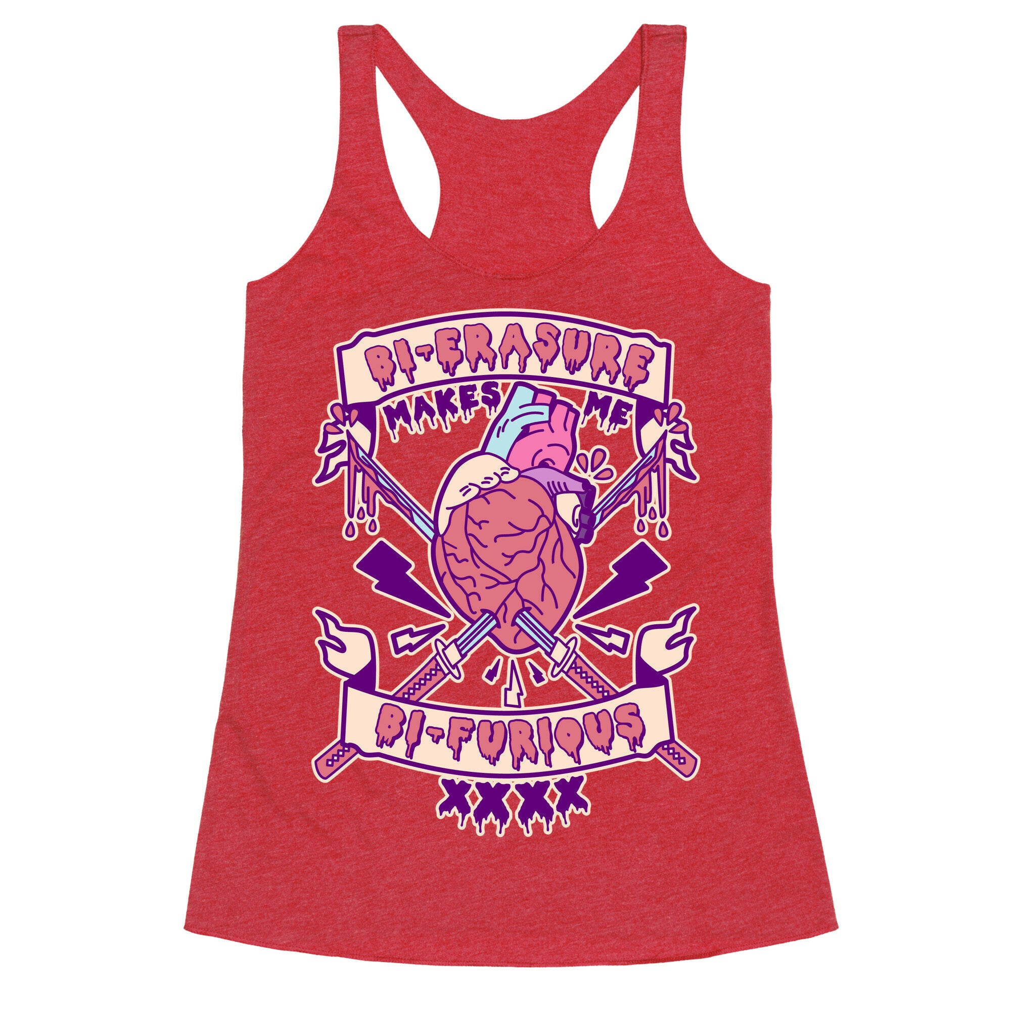 Bi-erasure Makes me Bi-Furious Racerback Tank