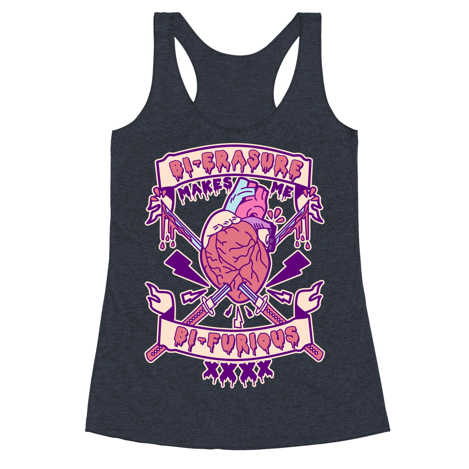 Bi-erasure Makes me Bi-Furious Racerback Tank