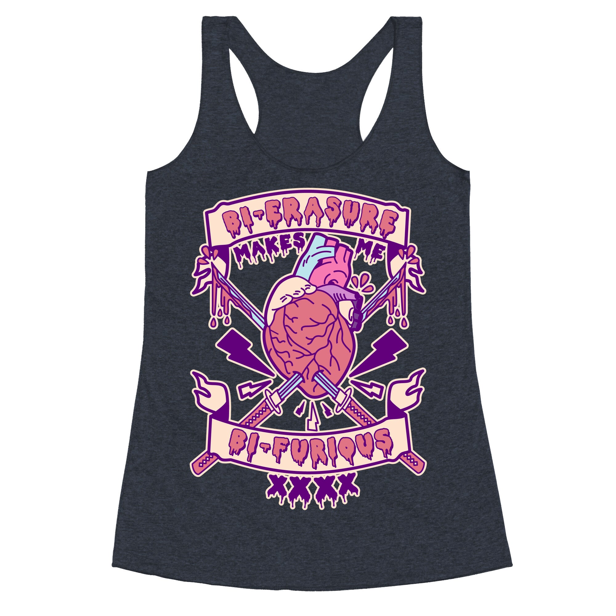 Bi-erasure Makes me Bi-Furious Racerback Tank