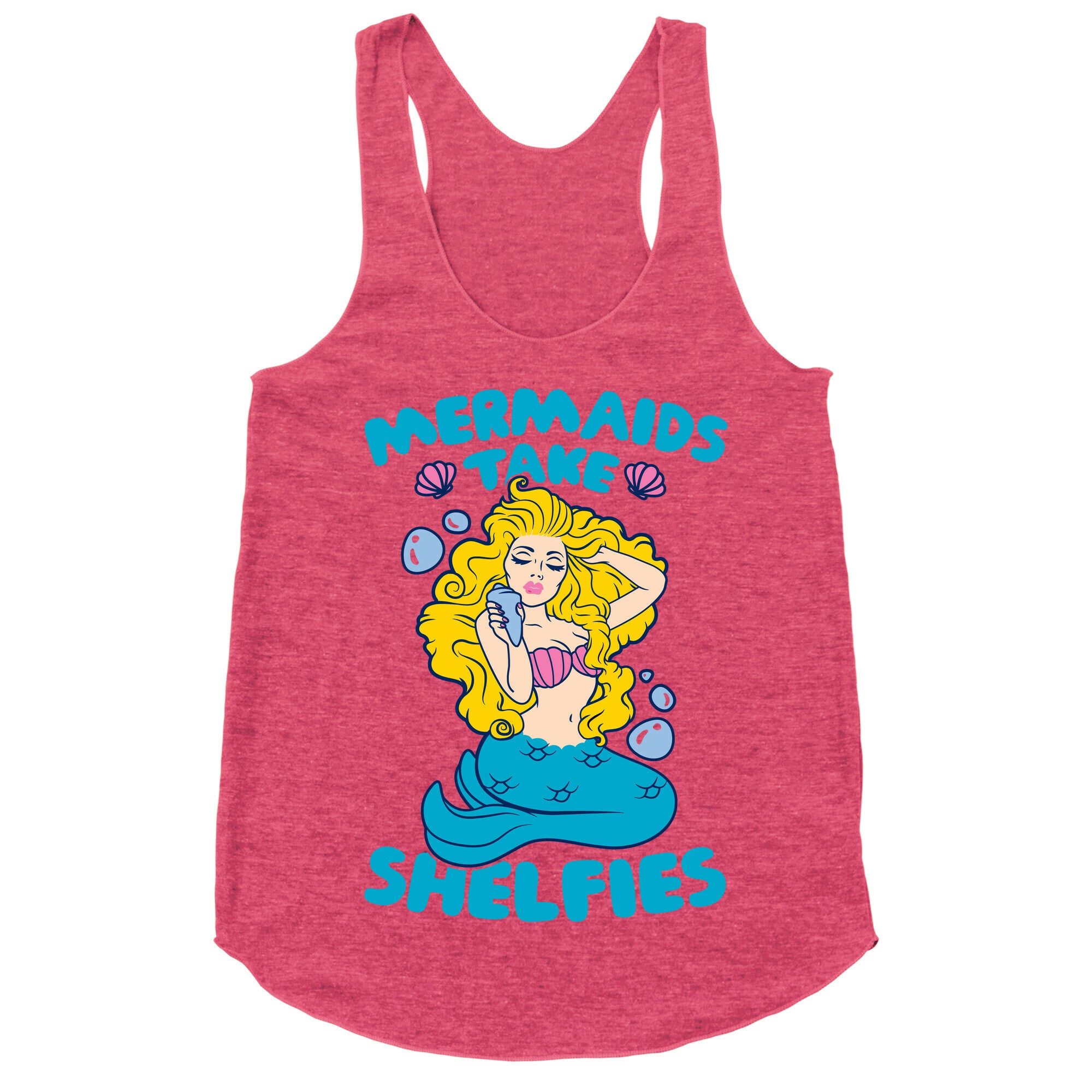 Mermaids Take Shelfies Racerback Tank