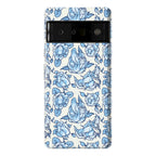 Floral Penis Pattern Blue Phone Case