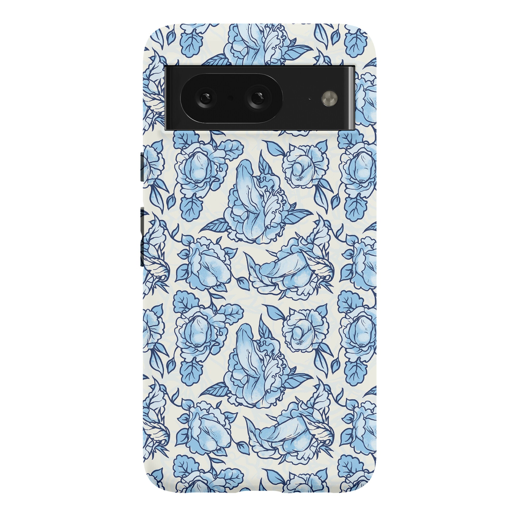 Floral Penis Pattern Blue Phone Case