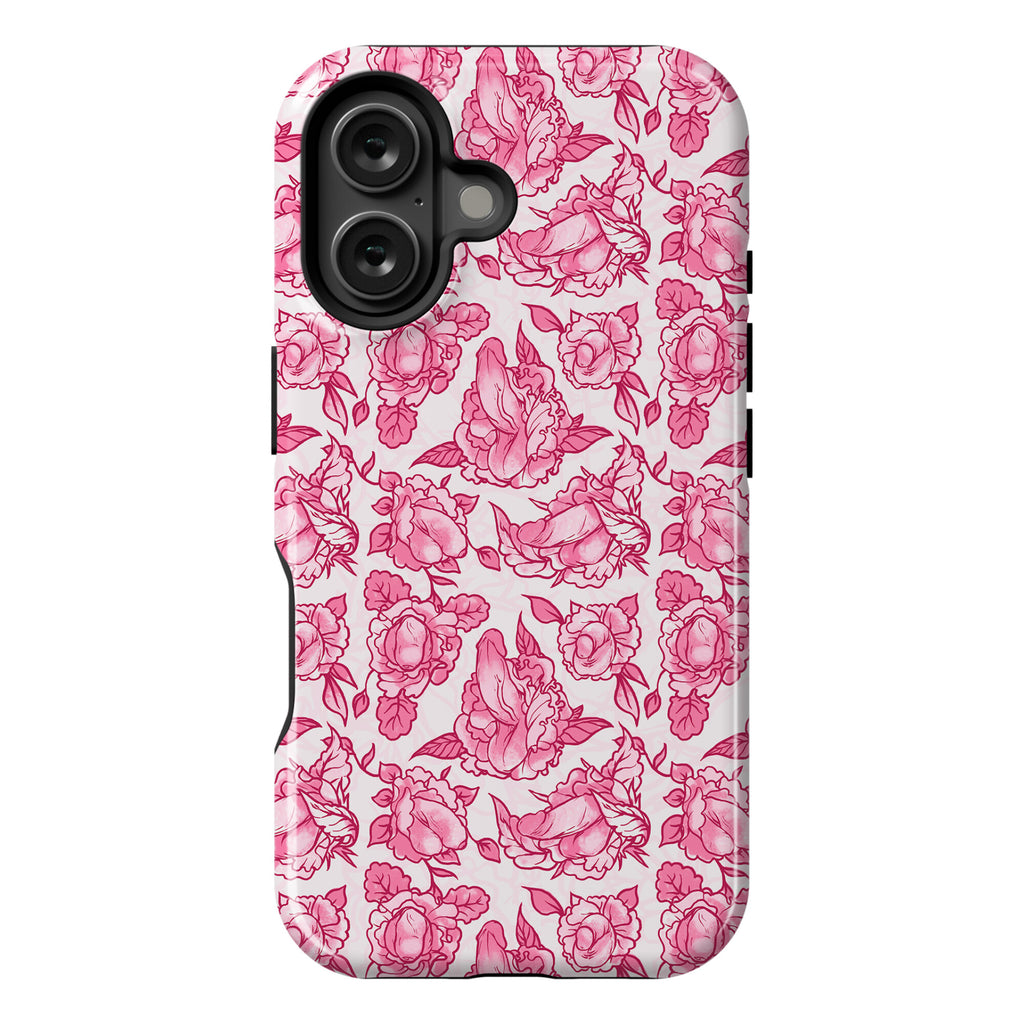 Floral Penis Pattern Pink Phone Case