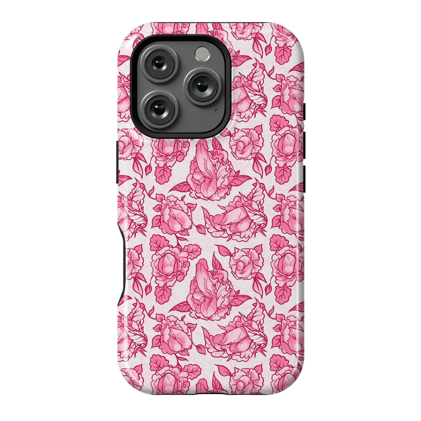 Floral Penis Pattern Pink Phone Case