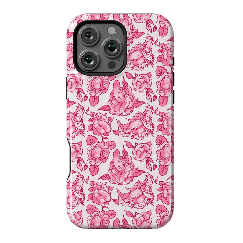 Floral Penis Pattern Pink Phone Case